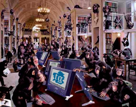 Macacos aclimatándose aos seus novos postos de traballo.