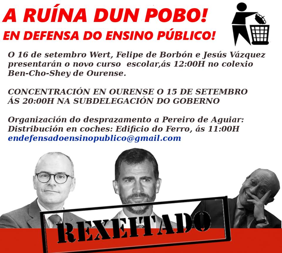 Cartaz dos grupos terroristas que plantexan atentar contra a súas maxestades