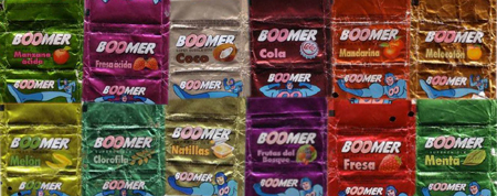 Gama de sabores producidos ate o de agora pola marca Boomer.