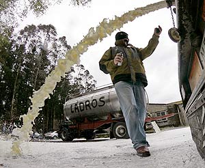 Protestas do leite a pasada semana en Lugo.
